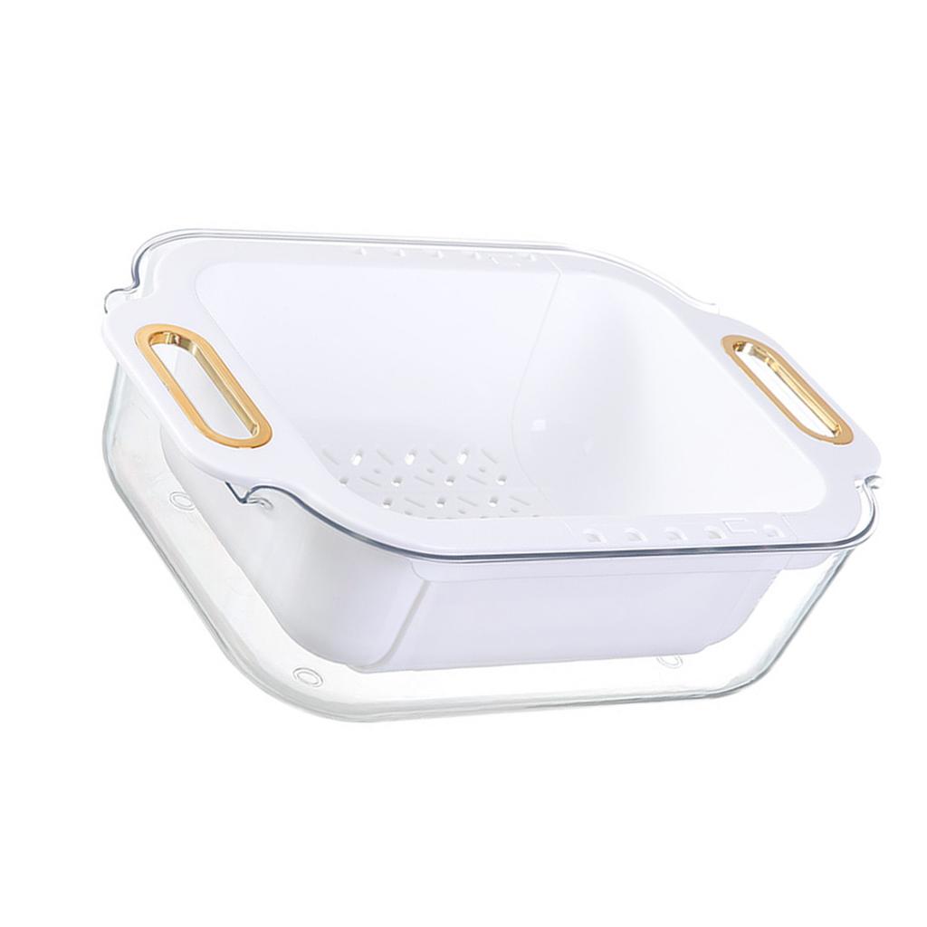 Extendable Over Sink Colander Double Layers Retractable Drainer Basket for Home Kitchen