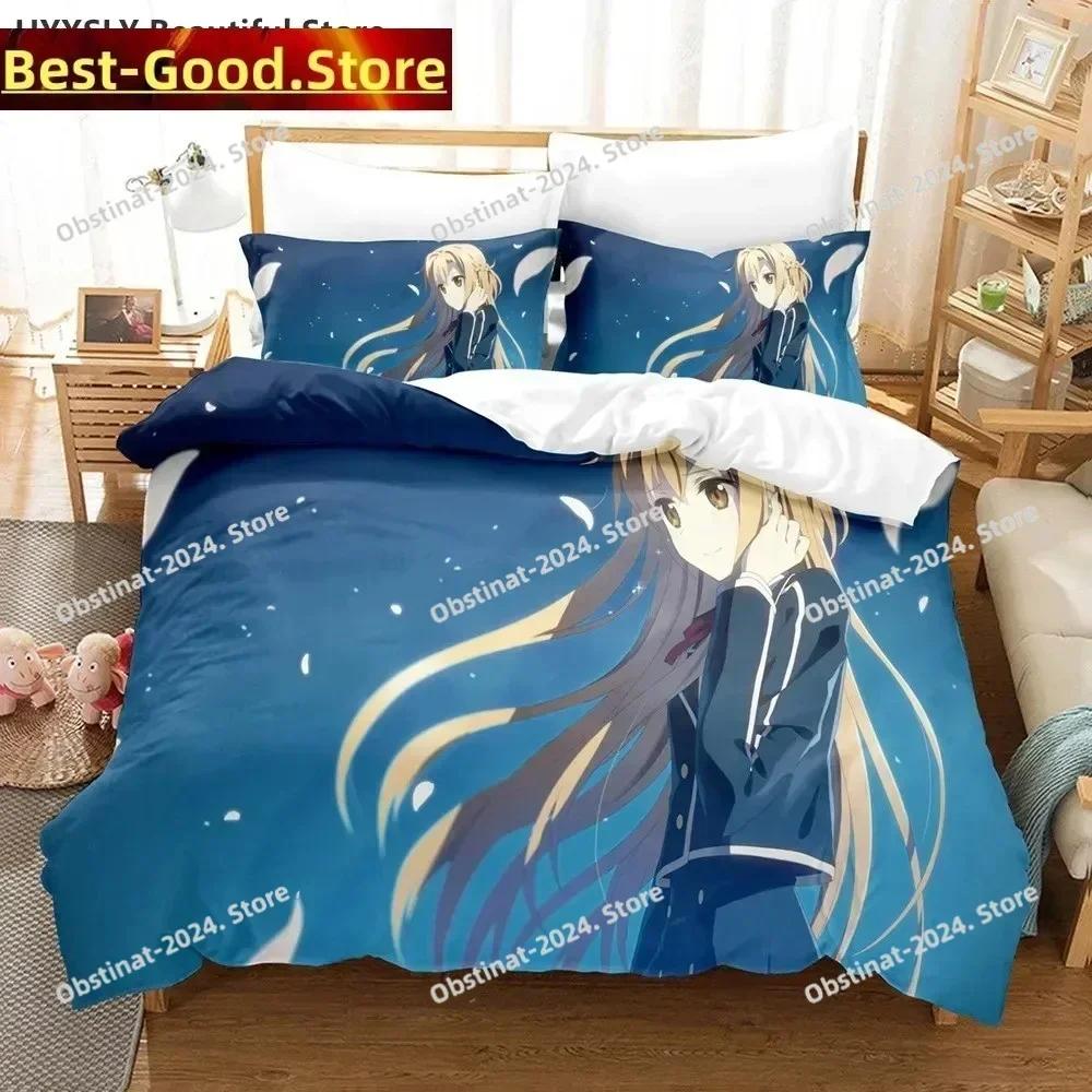 Sword Art Online Bedding Set Printed single Comforter Quilt Bed Cover Duvet Cover Pillow Case 3 Pieces Sets Kids Adult Size