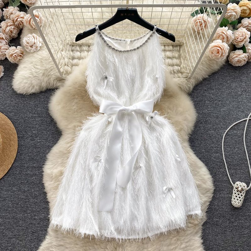 

Французское платье летнее облегающее на день рождения халтер White All yards