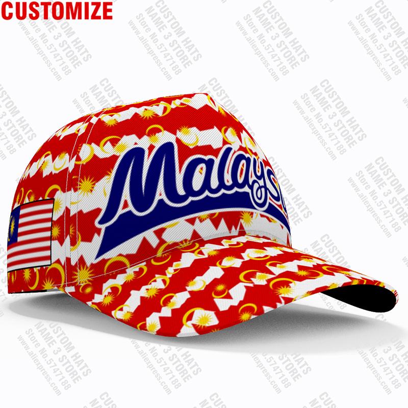 Malaysia Youth Student Diy Free Custom Made Name Number Photo Hat Nation Flag Malay Malaysian Country College Baseball Cap