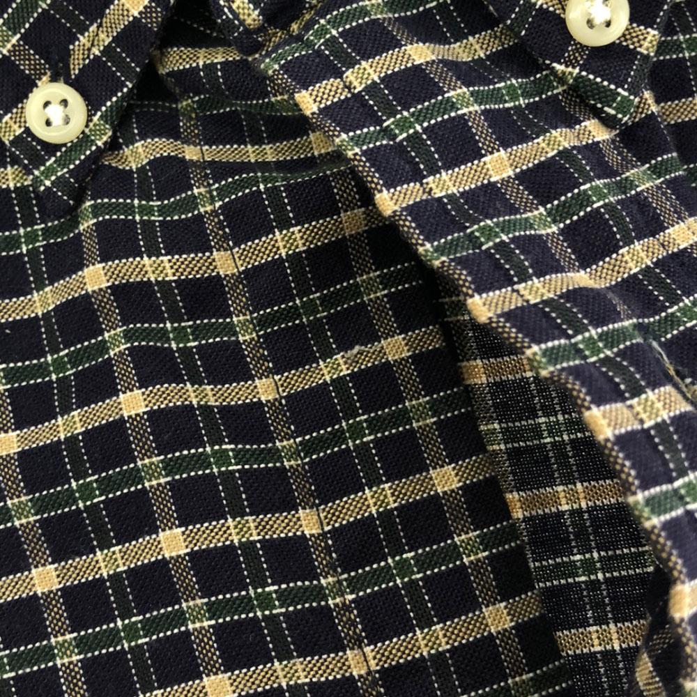 Polo by Ralph Lauren 80s Vintage Boys' Size Green Tag Made in USA Check Pattern Long sleeve Button down shirt Men's Used