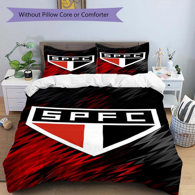 Paulo Fc Emblem Printed Pattern Duvet Cover Set – includes 1 duvet cover and 2 matching pillowcases Bedroom decor Christmas gifts