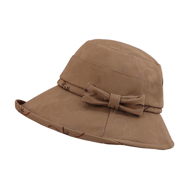 Temperament mother bucket hat women autumn and winter versatile elegant washbasin hat simple cold warm big brim hat