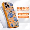 Magnetic For Magsafe Case For iPhone 17 Pro Max Pale Blue Flowers Pattern Skin Feeling Cover For iPhone 16 15 14 13 Pro Max