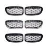 Silver Diamonds Style Upper Racing Grilles For BMW 5-Series F10  F18 2010-2017  Front Bumper Dual Slats Grills