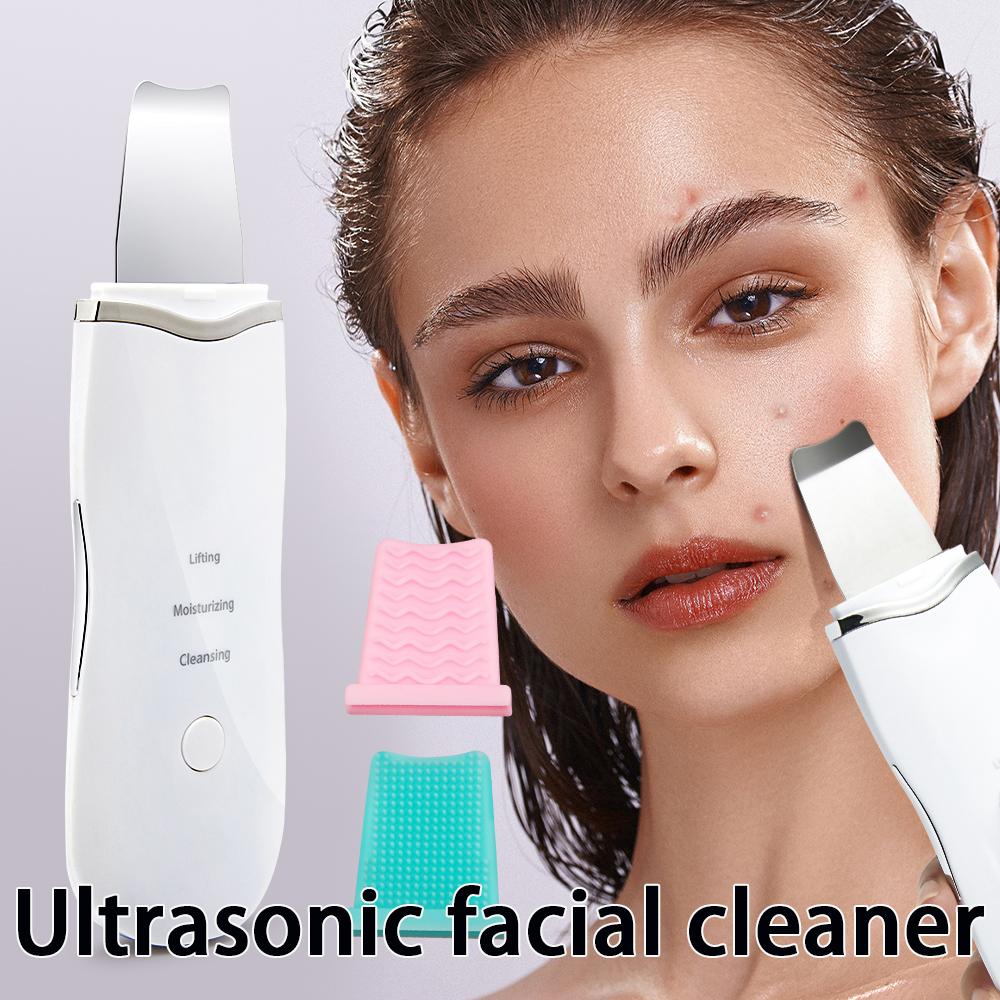 Ultrasonic Face Skin Scrubber Vibration Nose Deep Cleaning Machine Facial Spatula Blackhead Remover Peeling Shovel Pore Clean