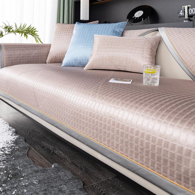 Ice Silk Sofa Cushion Summer Summer Breathable Non-Slip Seat Cushion for Summer Light Luxury Modern High-End Sofa Cover Cover Cloth