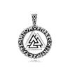 Vintage Stainless Steel Valknut Pendant Necklace Nordic Odin Viking Rune Necklace Men Fashion Biker Amulet Viking Jewelry Gift