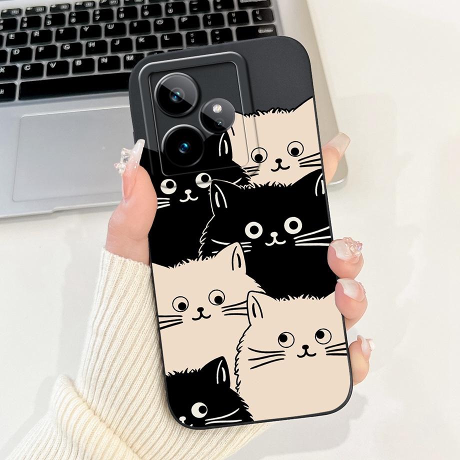 For Realme GT 7 7T Case New Fashion Cartoon Luxury Girly Painting Funda For Realme GT7 RMX5061 Back Cover Matte Liquid Silicone