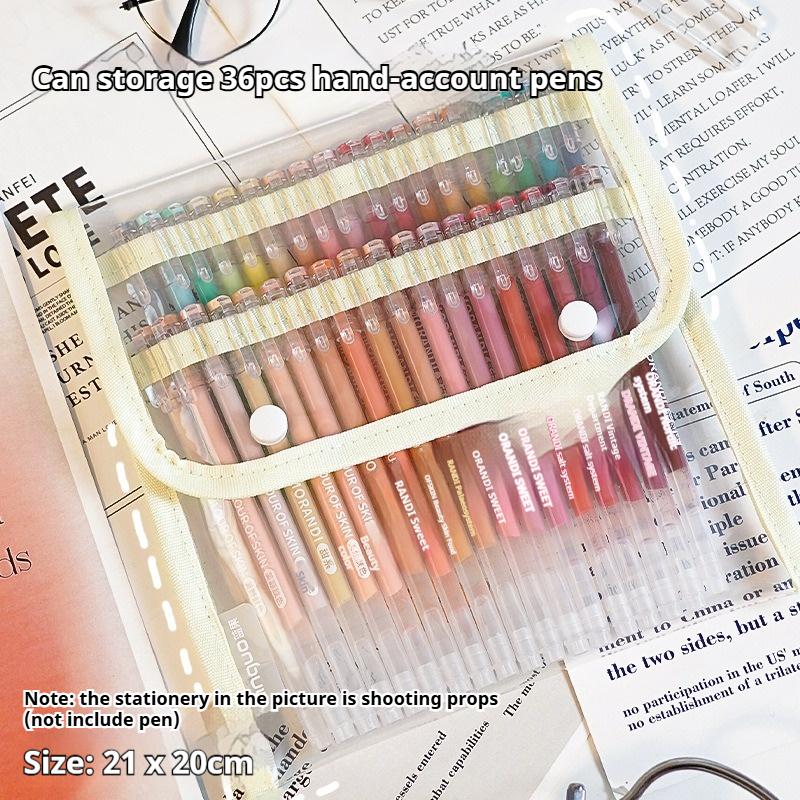 

Languo Color Pen Pouch Hand Accounting Large Capacity Pen Storage Bag Can Hold 36/108 Gel Pens Case Portable Stationery Bags