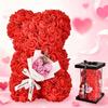 25cm Rose Flower Teddy Bear Gift Set In Premium Box Valentines Day Present For Her Mothers Birthday Anniversary Romance