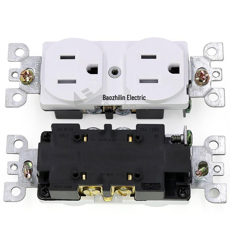 Surface-Mounted Double Gang Socket Outlet for USA, Canada, Mexico - 15A for Home Renovation