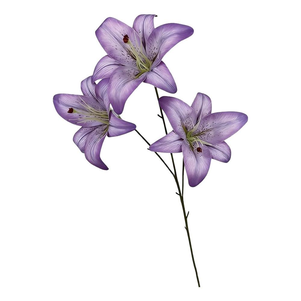 3 Heads Artificial Lilis DIY Flower Floral Arrangement Fake Flowers Realistic Plastic Artificial Flowers Photography Props