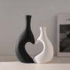 A Set Elegant Ceramic Vase Solid Color Flower Arrangement Vase Creative Water Cultivation Vase