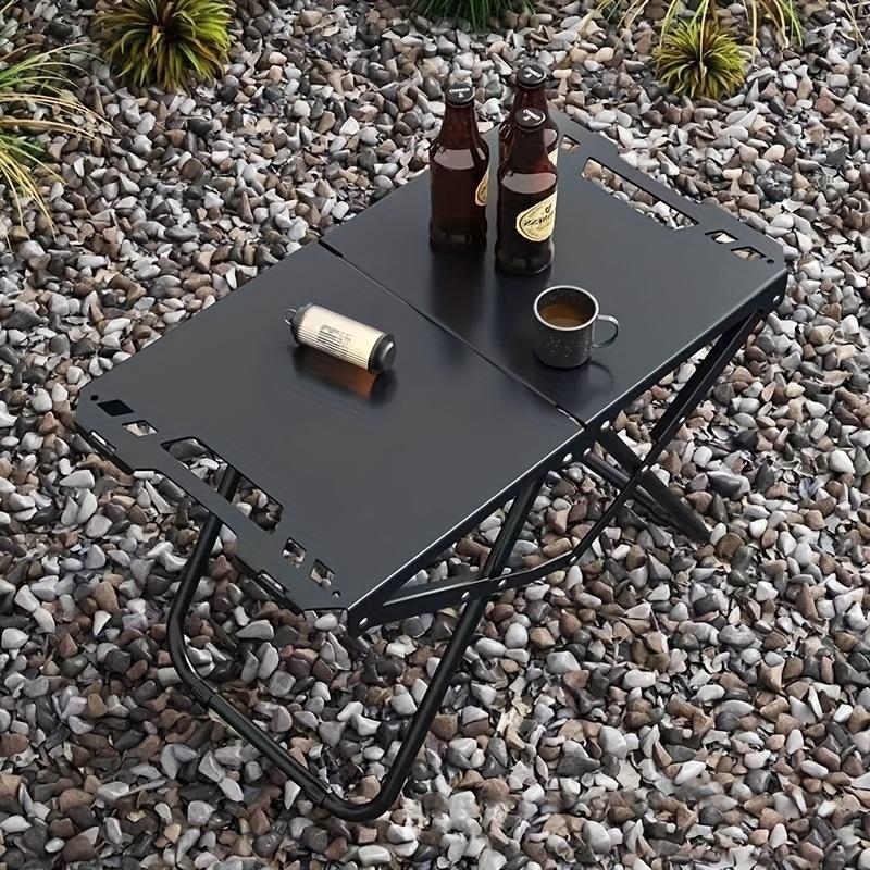 Tragbarer Klapp-Campingtisch, Leichter Eisen-Picknicktisch, Kompaktes Design für Outdoor-Camping, Strand, Grillen, Tailgating, Wandern ( Faltbar)
