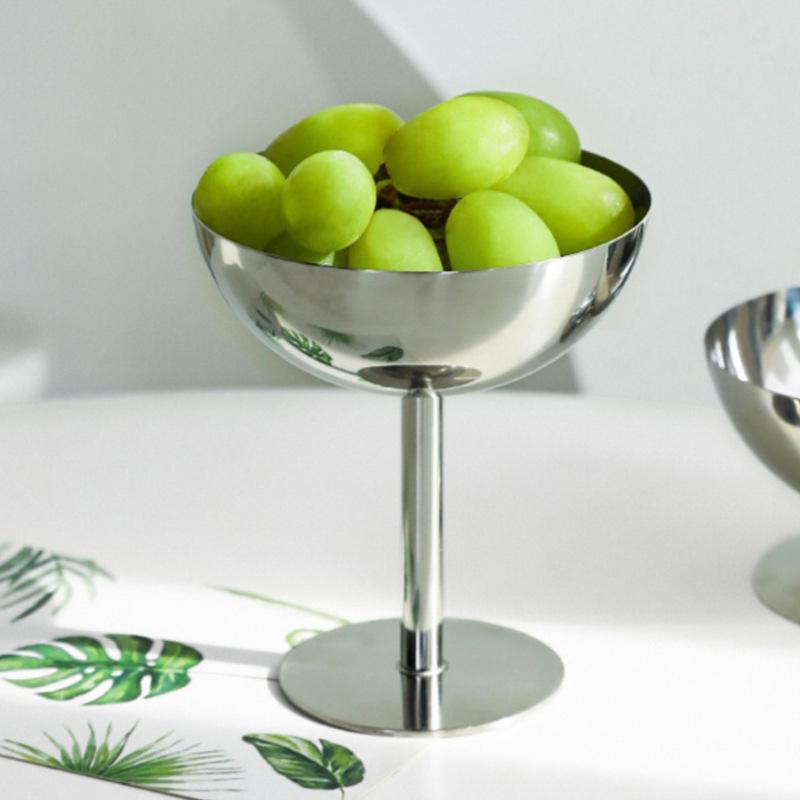 1Pieces 200ml Stainless Steel Ice Cream Cup Salad Bowl Dessert Sorbet Bowl Tableware Fruit Plate Snack Dish Outdoor Tableware