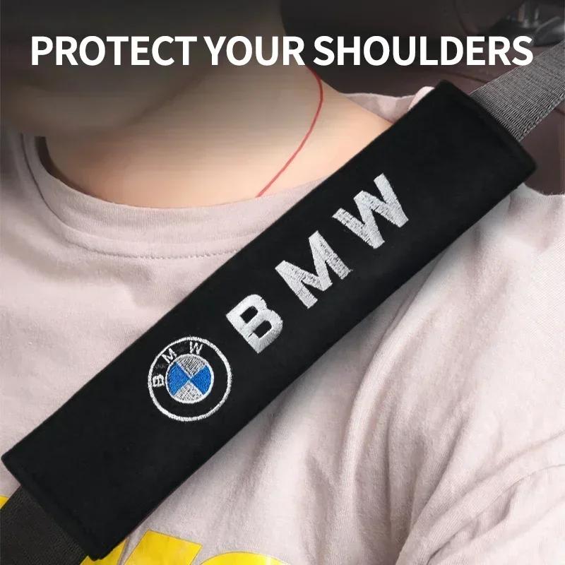 2Pcs Car Seat Belt Safety Belt Shoulder Cover Breathable Protection Seat Belt Padding Pad For BMW M X3 X5 X6 E36 E46 E90 E60 E87