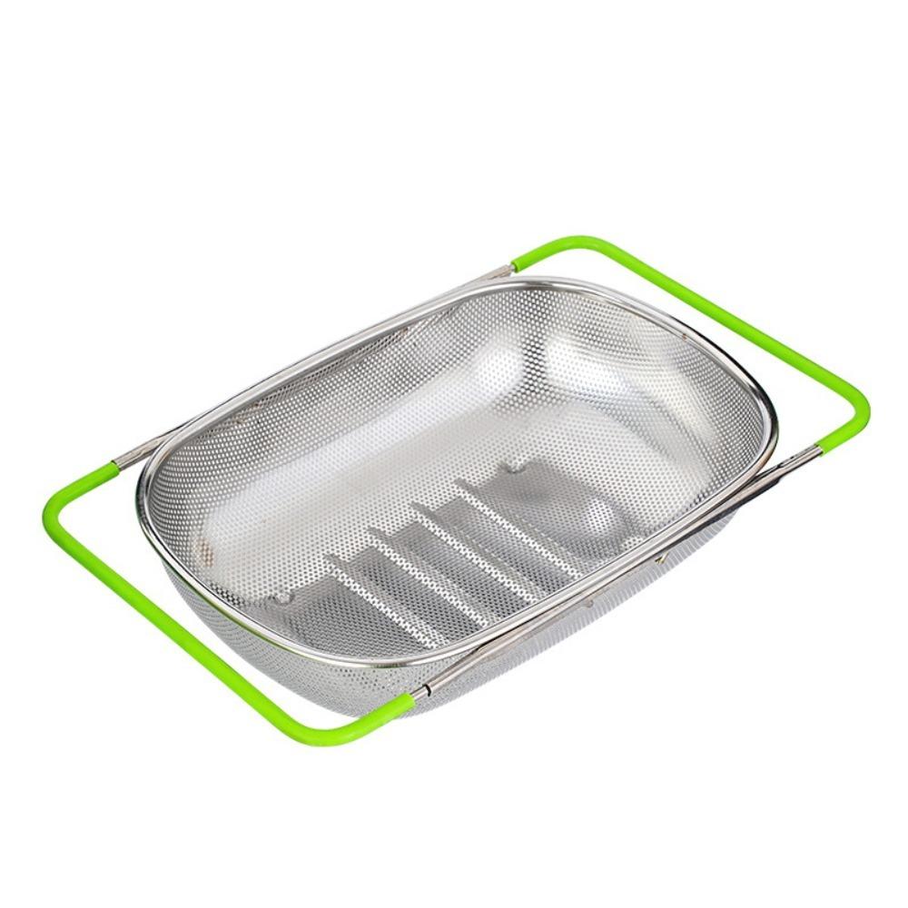 

Non-slip Handle Strainer Basket Scalable Vegetable Washing Basin Sink Drain Basket Rinse Fruit 10.83x7.48x2.76in