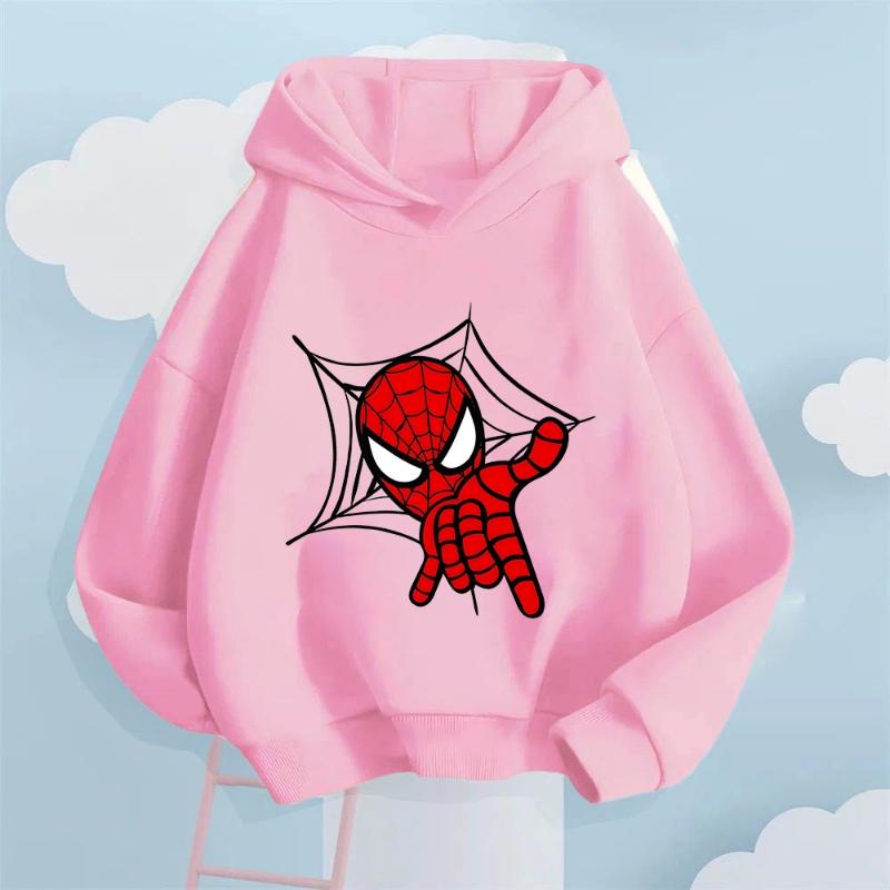 Avengers Spider-Man Print Hoodie for Boys and Girls, Casual Autumn/Winter Superhero Marvel Kids Comfortable Pullover Sweatshirt