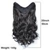 Clip In Hair Extension One Piece With 4 Clips V-Shap 50cm Long Wavy Curly Synthetic Hairpiece For Women Black Brown