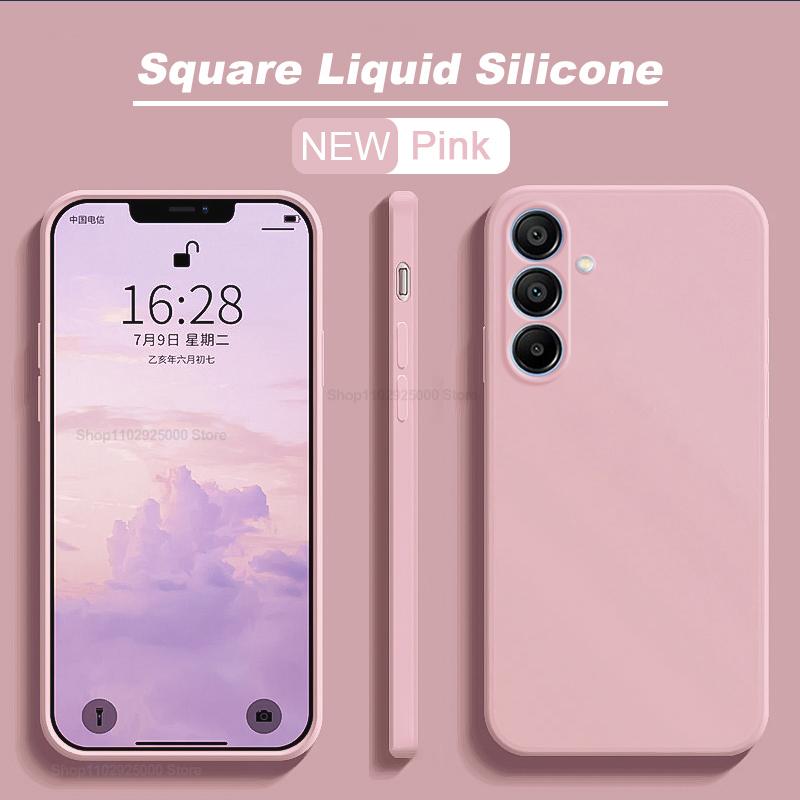 

Для Samsung A15 чехол роскошный жидкий силиконовый чехол для телефона Samsung Galaxy A15 A 15 SamsungA15 противоударный мягкий чехол A15 5g розовый