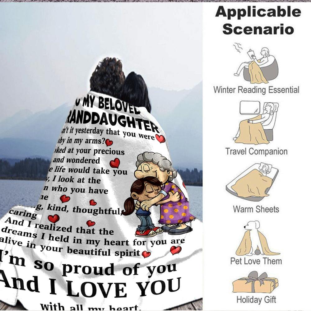 1PC To Granddaughter Gifts Blanket, Throw For Sofa, Bed, Travel, Printing Blanket With Soft And Warm Fabric yy250918199