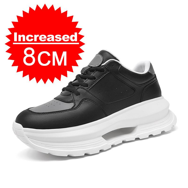Nuove Scarpe con Rialzo da Uomo Sneakers per Aumentare l'Altezza per Uomo 6/8CM Scarpe Sportive Casual Rialzo Interno Invisibile Scarpe Bianche