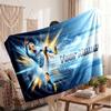 Erling Haaland Personalized Fleece Blanket With Football Logo, Custom Name Text Soft Warm Home Throw Blanket