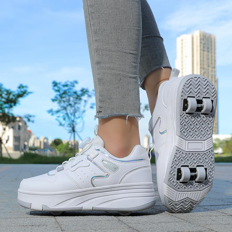 28-42 Boys Roller Skates Shoes Removable Flat Shoes Four Wheels Girls Roller Skates Sneakers for Women Boys Skate Shoes