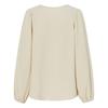 Women Autumn Solid Color Round Neck Pullover Loose Long Sleeve T Shirt Top