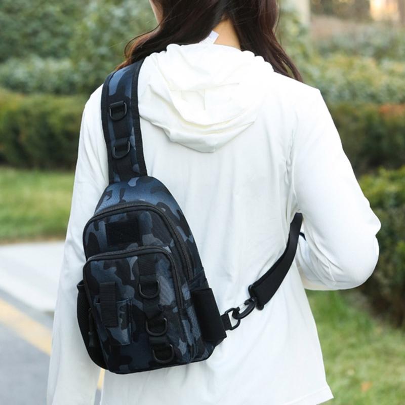 Fishing Tackle Storage Shoulder Bag Outdoor Fishing Shoulder Pack Comfortable Fishing Gear Carrying Bag with Rod Stand