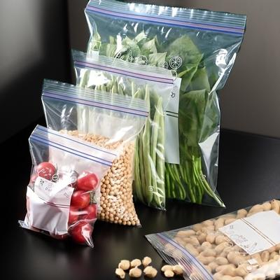 Pungi reutilizabile de depozitare a alimentelor premium cu sigilare dublă - îngroșate, transparente, sigure pentru congelator, cu fermoar, fără BPA, cu închidere cu dublă blocare