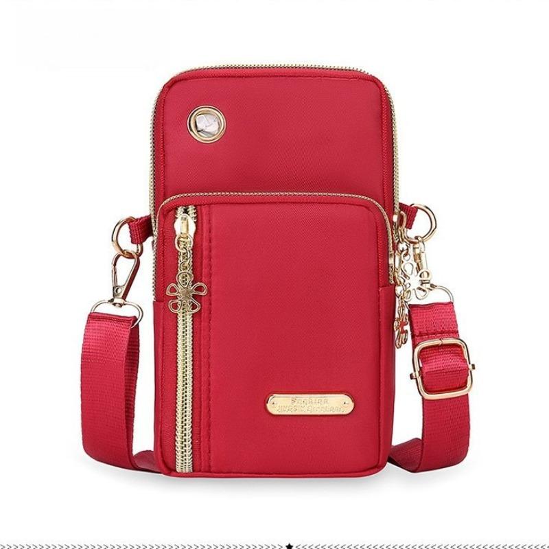 

New Printed Mini Square Bag For Women Cute Portable Crossbody Bag Wrist Bag Lightweight Coin Purse Phone Bag 17x10cm красный