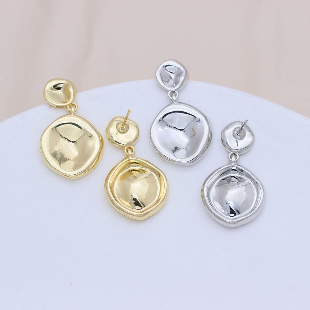 Minimalistische S925 Silberstift Geometrische Ohrstecker, Poliertes Gold, Modischer Luxus, Grenzüberschreitend Heißverkaufender Ohrschmuck.