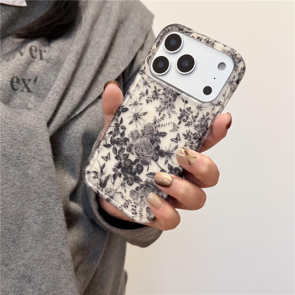 

Retro Floral iPhone Case: Fits iPhone 13, 14, 16 Pro Max, and 17 Pro with Elegant Frosted Premium Feel. 14