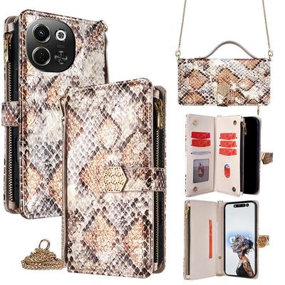 Grenzüberschreitende Tecno Spark30 & Itel A50C Leder Klapp Hülle mit Crossbody-Riemen Schutzhülle
