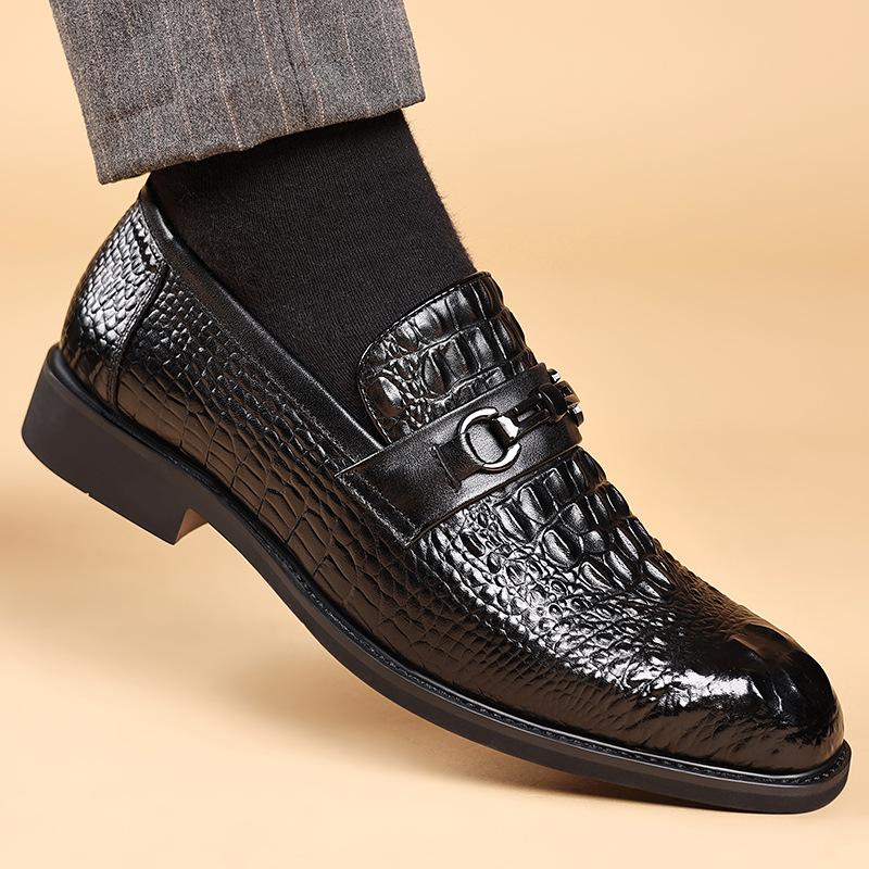 

Strictly selected new trendy men s formal leather shoes embossed men s shoes genuine leather British style lace-up business leather shoes men s Wenzh 44