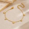 DIEYURO 316L Stainless Steel Golden Simple Love Inlaid Round Zircon Bracelet Lady New Fashion Classic Wrist Chain Jewelry Gift