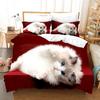 3d Printed Bedding Set Pet Cats Home Decor Bedspread Polyester Animals Bedclothes Soft Cute Duvet Cover With Pillowcase