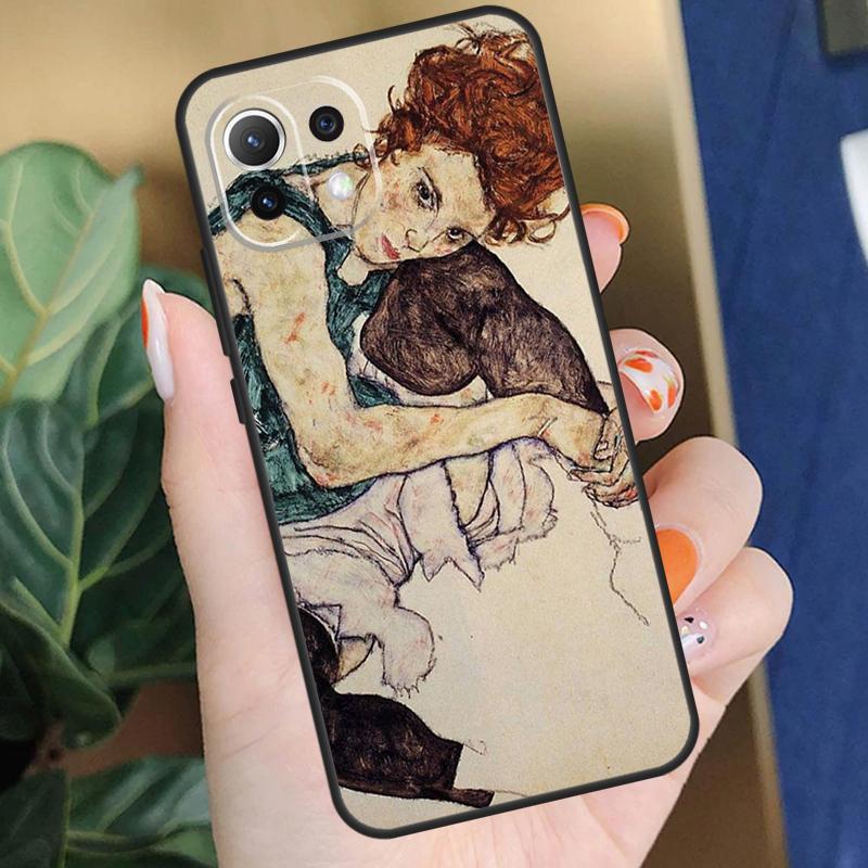 Egon Schiele Kunst Hülle Für Xiaomi 15 14 Ultra 13T 14T 15T Pro 17 Pro Max POCO X7 Pro X5 X6 F5 F6 F7 F8 Hülle