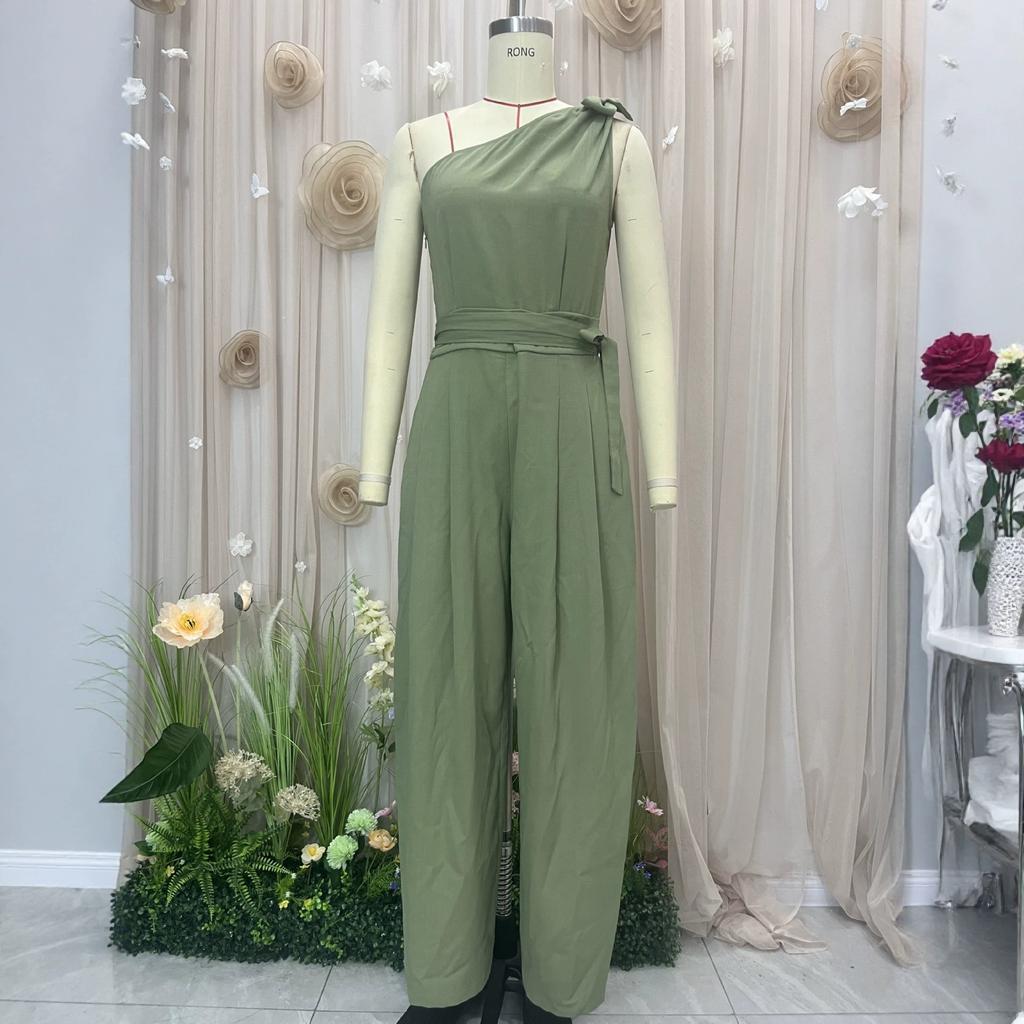 Abbigliamento estivo da donna europeo e americano senza maniche spalline vita pantaloni a gamba larga tuta stile vacanza