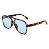 SO&EI Retro Classic Double Bridges Pilot Sunglasses Women Fashion Clear Ocean Gradient Lens Eyewear Shades UV400 Men Sun Glasses