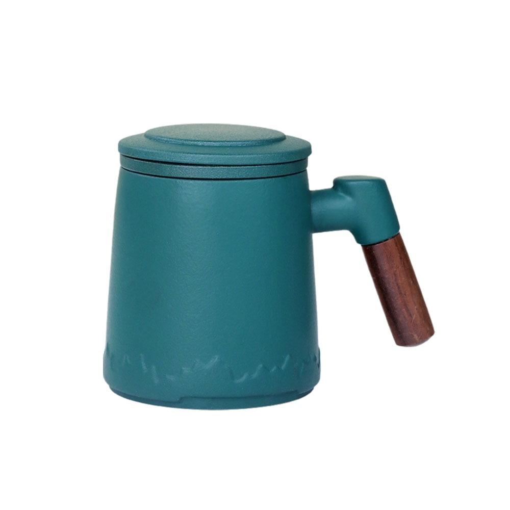 Kung Fu tesett med trehåndtak 400 ml keramisk tekopp personlige gaver