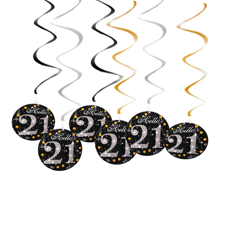 Elegant Black And Fuchsia Spiral Birthday Number Decor For 21st Party Celebrations