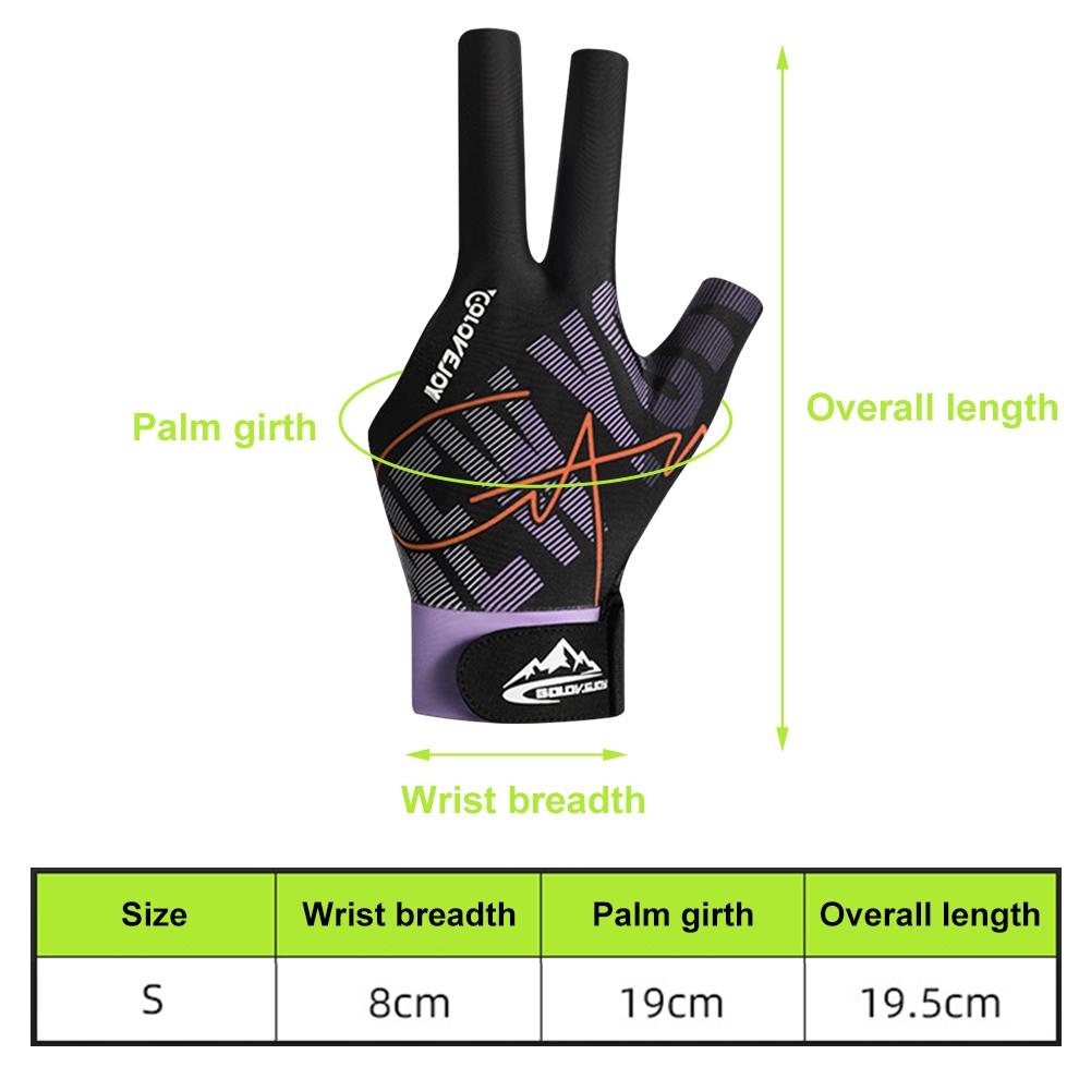 3 Finger Left Hand Pool Glove Adjustable Billiards Glove Snooker Shooting Glove Non Slip Stretchy Billiards Accessory