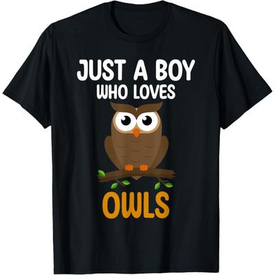 Just a Boy Who Loves Owls For Toddlers Boys Kids Birds Lover T-Shirt