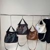 Damska skórzana torba tote w jednolitym kolorze, modna torba crossbody na jedno ramię, torebka codzienna o dużej pojemności, prosta codzienna torba na jedno ramię