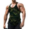 Men's U-neck Sleeveless Camouflage Vest for Outdoor Sports and Fitness Breathable and Slim Fit Comfortable Top