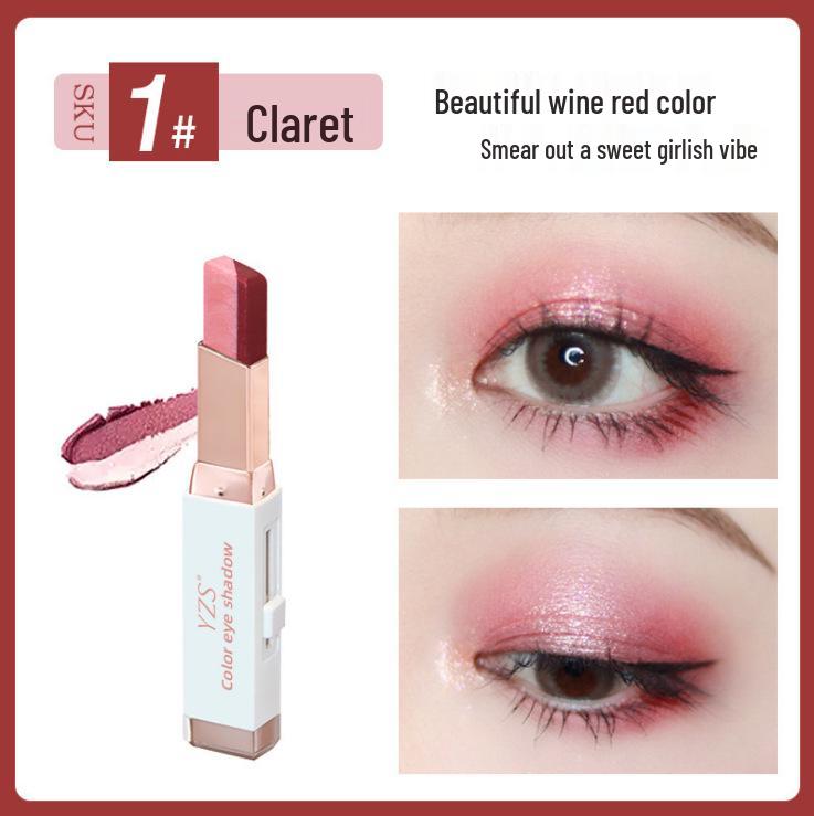 YZS Samt Farbverlauf Dual-Color Lidschattenstift - Einfaches Nude-Make-up mit magischem Farbverlauf und Ein-Touch-Anwendung.