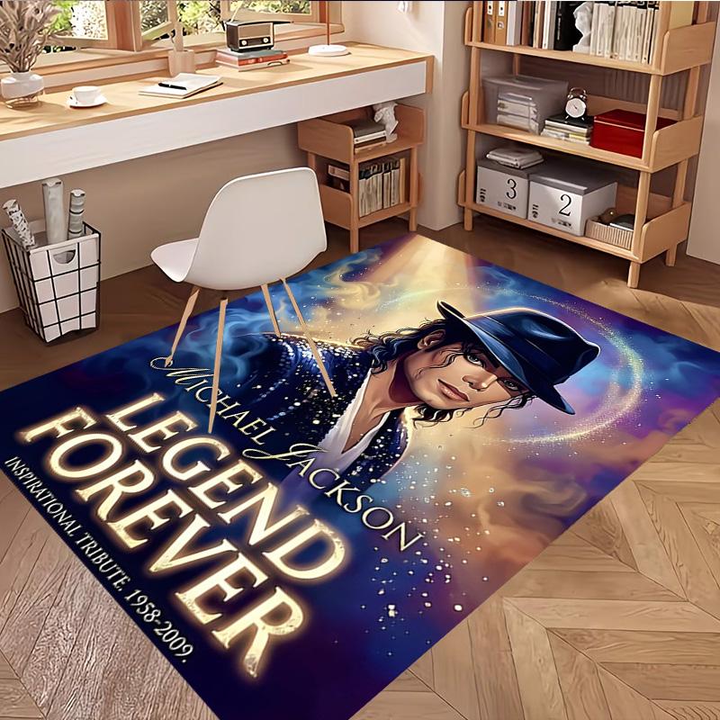 Michael Jackson Print Rug, Washable Floor Carpet, For Entryway Dorm Laundry Room Office Study, Home Decor Birthday Christmas Gift
